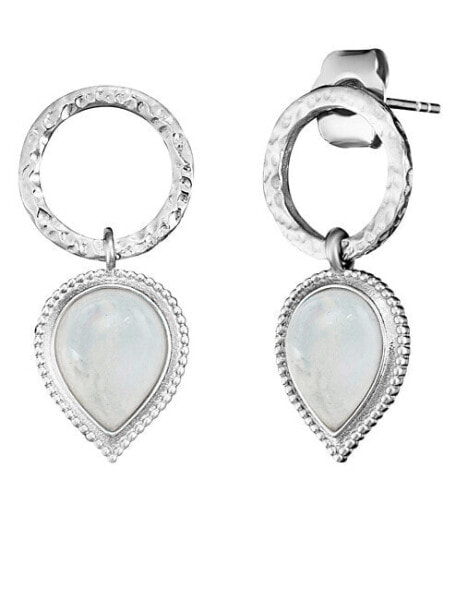 Silver earrings with moonstone Pure Drop ERE-PUREDROP-MO