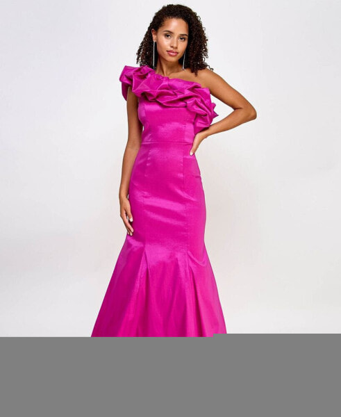 Juniors' One-Shoulder Taffeta Gown, Created for Macy's