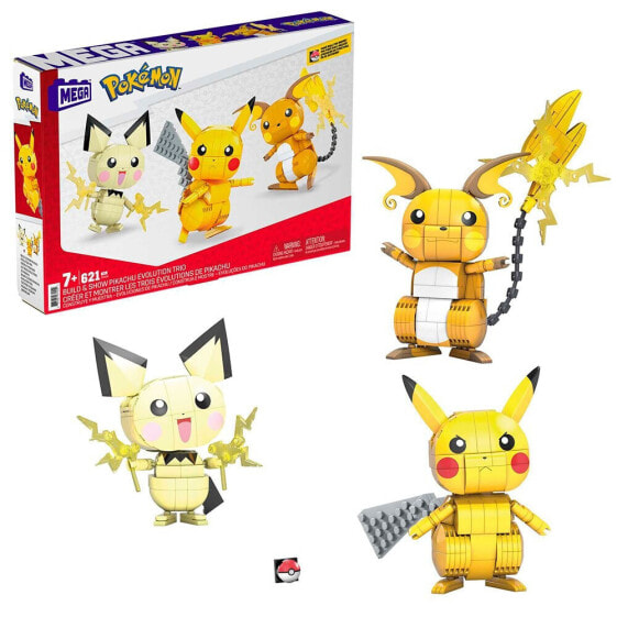 Конструктор MEGA CONSTRUX 3 Pokémon Rayo для детей (Pichu, Pikachu и Raichu)