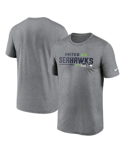 Men's Heather Gray Seattle Seahawks Legend Team Shoutout Performance T-shirt