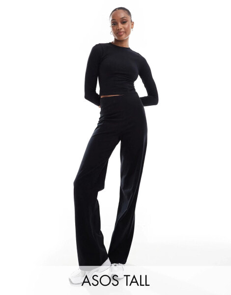 ASOS 4505 Tall Icon studio soft touch wide leg dance pant in black