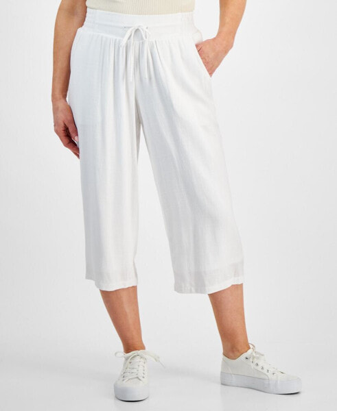 Petite Cropped Wide-Leg Pants, Created for Macy's