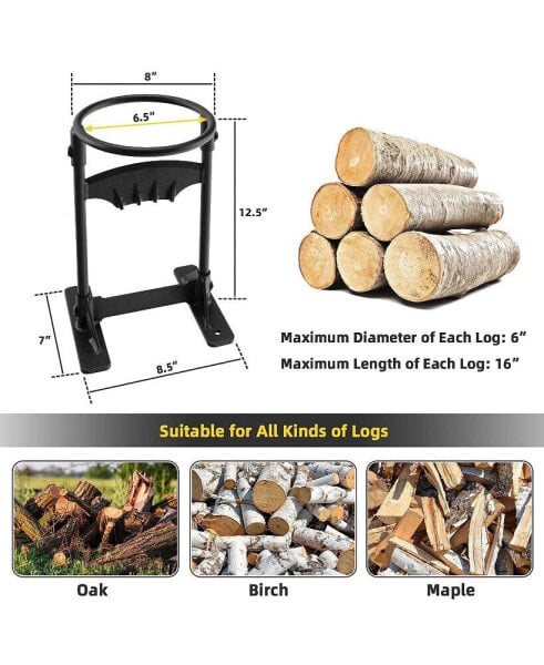 Firewood Kindling Splitter with Sharply Blade for Fireplace BBQ