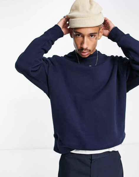 ASOS DESIGN heavyweight oversized sweatshirt in navy