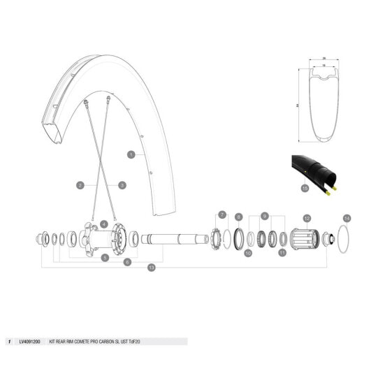 MAVIC Comete Pro Carbon SL TDF Rear Rim Kit