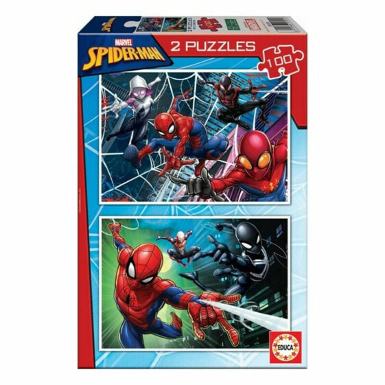 Набор из 2 пазлов Spider-Man Hero 100 Предметы 40 x 28 cm