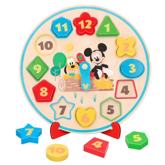 Игрушка развивающая WooMax Часы Disney из натурального дерева