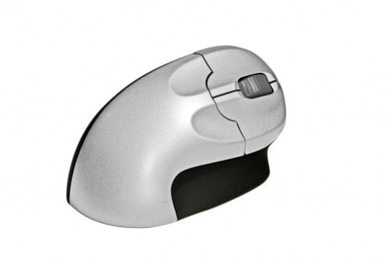 Bakker Grip Mouse Wireless - Optical - RF Wireless - 1600 DPI - Black - Silver