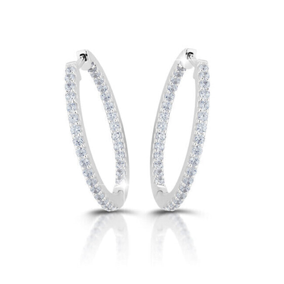 Elegant silver hoop earrings M02121