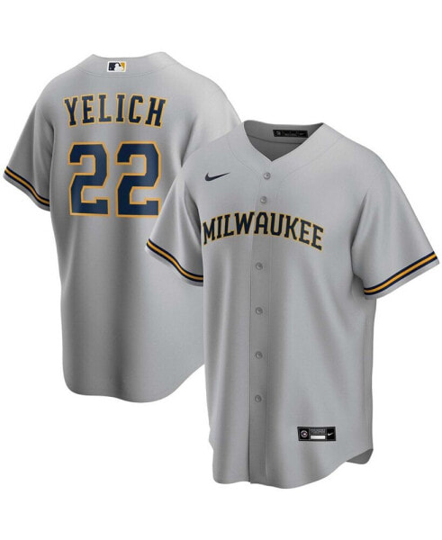 Men's Christian Yelich Gray Milwaukee Brewers Alternate Replica Player Jersey