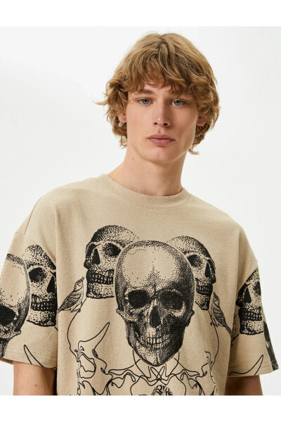 Футболка Koton Oversize Skull Print Crewneck