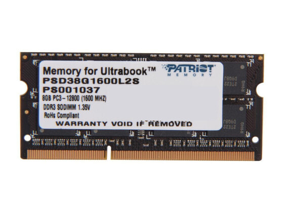 Patriot Signature Line 8GB 204-Pin DDR3 SO-DIMM DDR3L 1600 (PC3L 12800) Laptop M