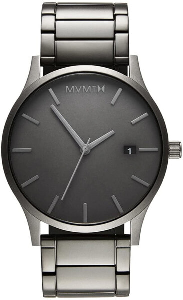 MVMT Analogue Quartz Watch for Men with Grey Stainless Steel Strap - D-MM01-GR, gray, Bracelet