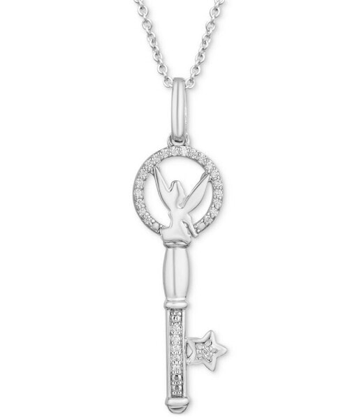 Diamond Tinker Bell Key Pendant Necklace (1/10 ct. t.w.) in Sterling Silver, 16" + 2" extender