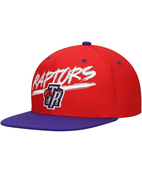 Men's Red, Purple Toronto Raptors Hardwood Classics Soul Transcript Snapback Hat