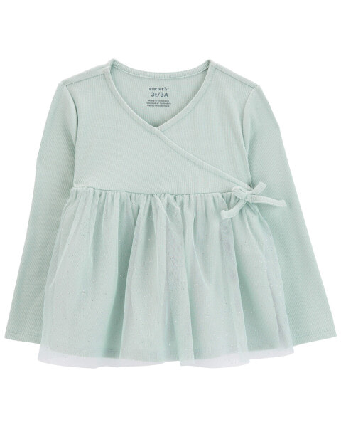 Toddler Glitter Tulle Wrap Top 2T