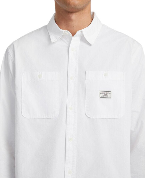 by GUESS Men's Regular-Fit Solid Button-Down Shirt