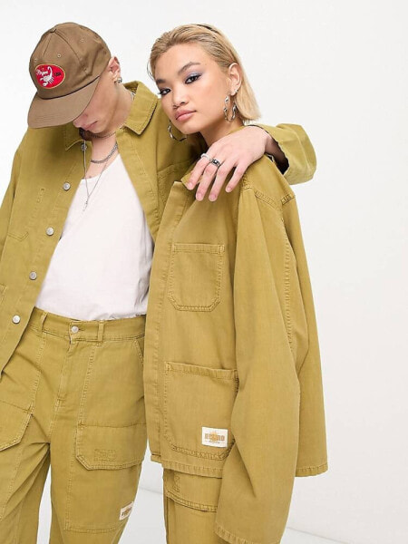 Reclaimed Vintage unisex carpenter jacket co-ord in khaki