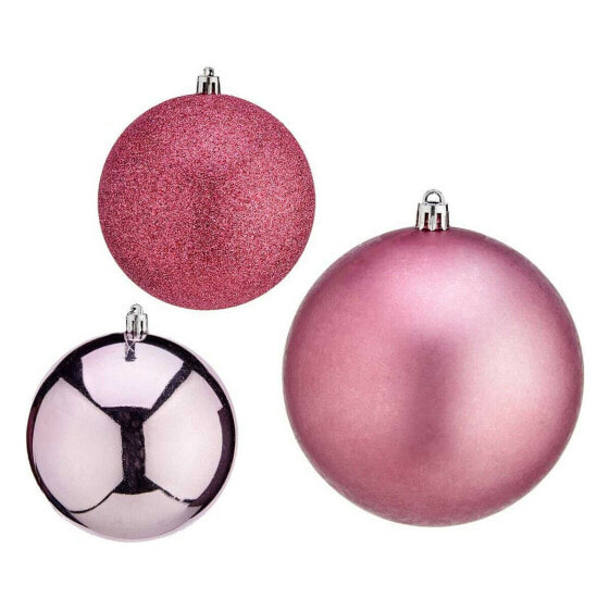 Christmas Bauble Ø 10 cm 6 Units Pink Plastic