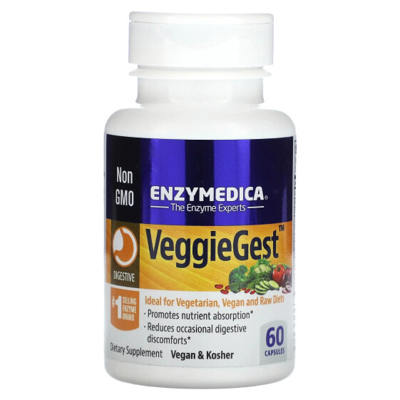 БАД для пищеварительной системы Enzymedica VeggieGest, 60 капсул