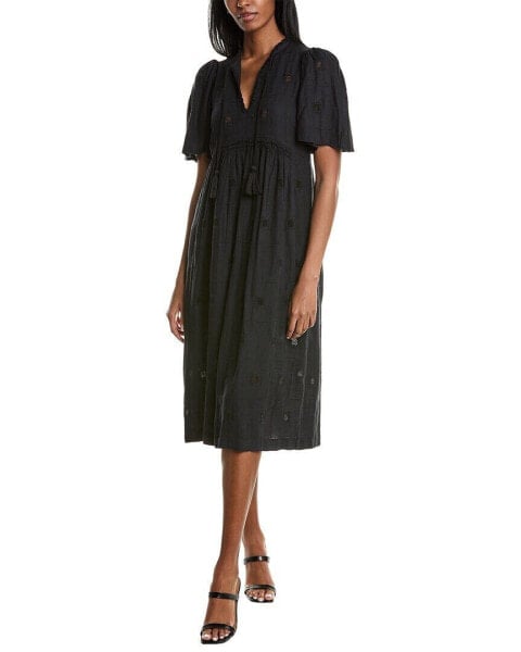 Ba&Sh Romy Linen-Blend Midi Dress Women's