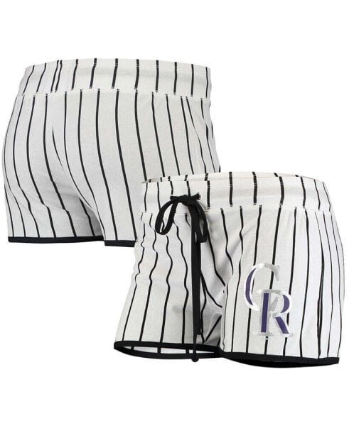 Women's White Colorado Rockies Vigor Pinstripe Sleep Short