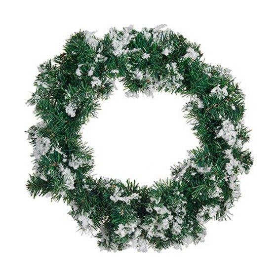 Рождественский венок Снежинки Белый Зеленый