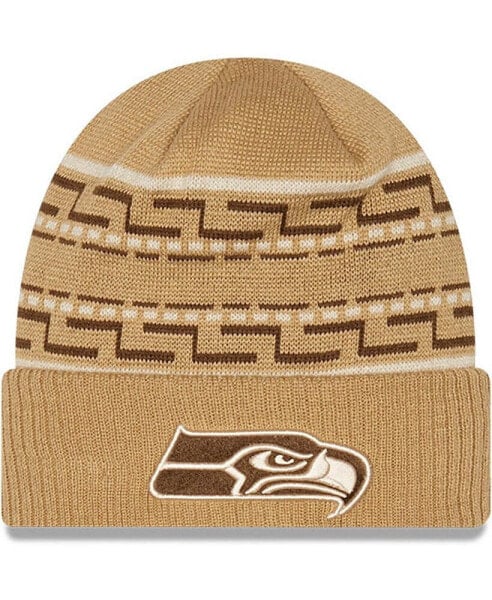 Men's Tan Seattle Seahawks Dude Cuffed Knit Hat