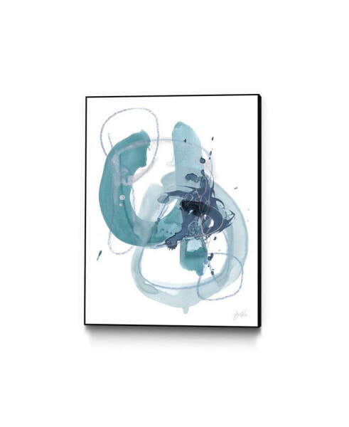 20" x 16" Aqua Orbit II Art Block Framed Canvas