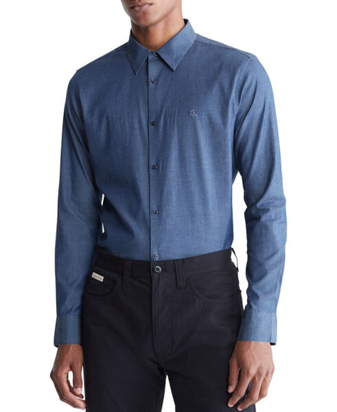Рубашка мужская Calvin Klein Slim Fit Refined Chambray с длинным рукавом