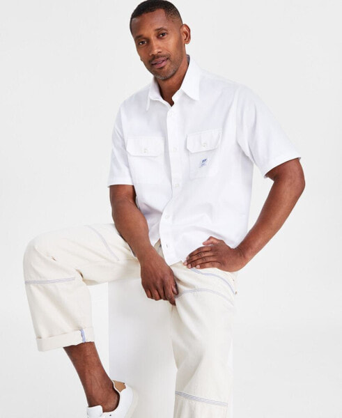 Men's Loose-Fit Button-Down Twill Shirt