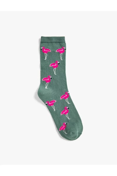 Basic Soket Çorap Flamingo Desenli