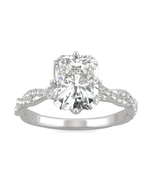 Moissanite Radiant Statement Ring 3-1/10 ct. t.w. Diamond Equivalent in 14k White Gold