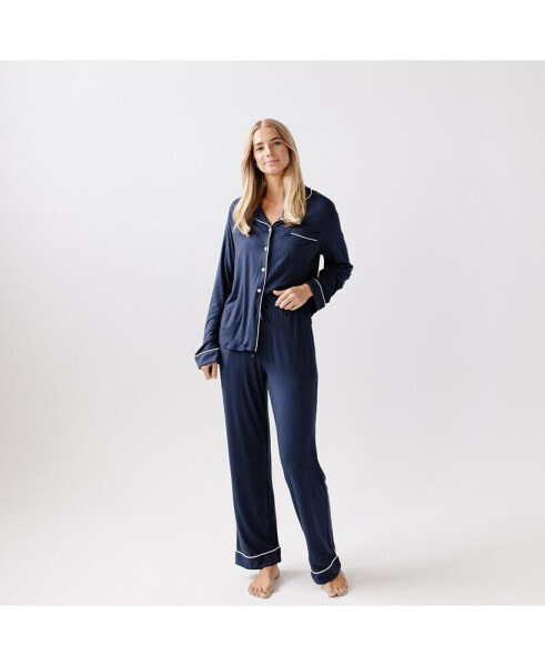 Women's Long Sleeve Stretch-Knit Viscose from Bamboo Pajama Set