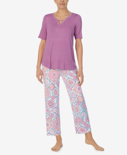 Women's Short Sleeve 2 Piece Pajama Set