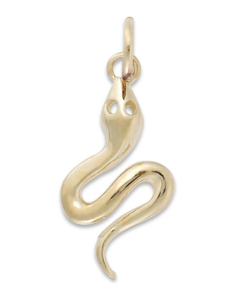 Coiled Snake Charm in 14k Gold