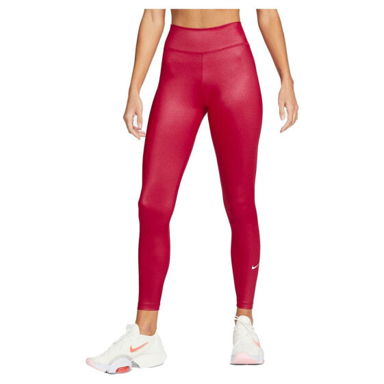 NIKE Dri Fit One Mid Rise Shine Leggings