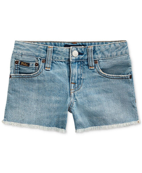 Toddler and Little Girls Frayed Denim Shorts