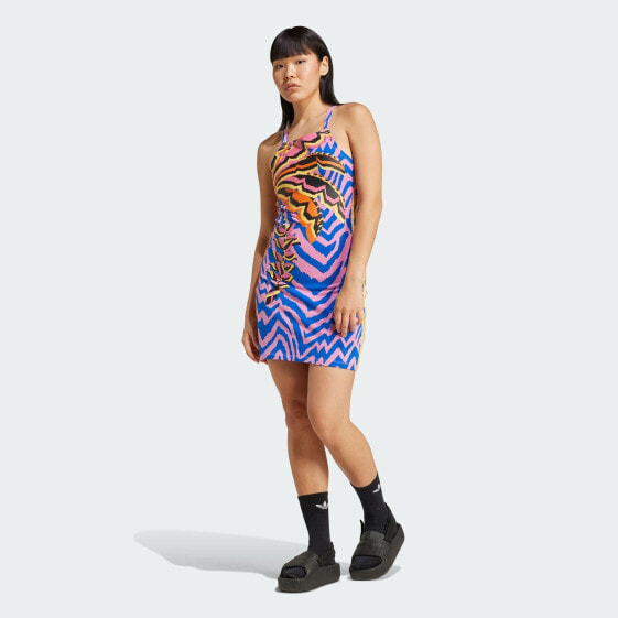 adidas women adidas X FARM Rio 3-Stripes Mini Dress