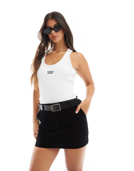 ASOS DESIGN cord micro mini skirt co-ord in black