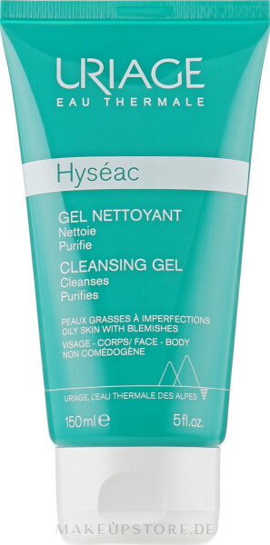 Hypoallergenes Gesichtsreinigungsgel für fettige und Mischhaut - Uriage Hyseac Cleansing Gel Combination to oily skin 150 ml