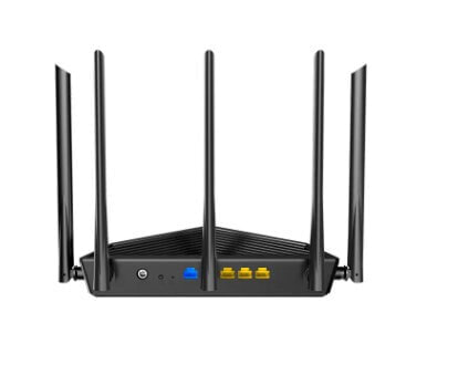 Tenda TX27 PRO - Wi-Fi 6 (802.11ax) - Tri-band (2.4 GHz / 5 GHz / 6 GHz) - Ethernet LAN - Black - Tabletop router