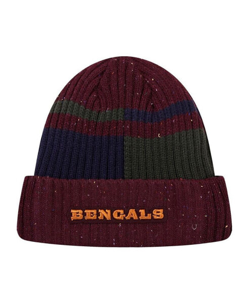 Men's Burgundy Cincinnati Bengals Speckled Cuffed Knit Hat