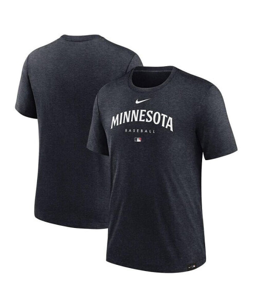 Men's Minnesota Twins Heather Navy Authentic Collection Early Work Tri-Blend Performance T-shirt
