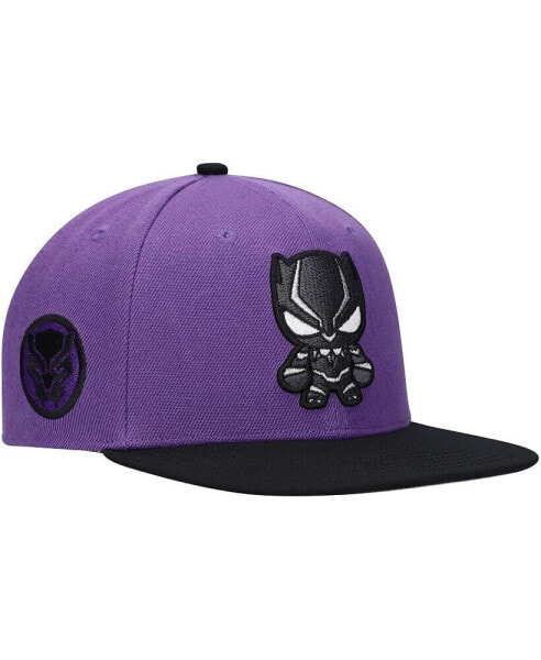 Big Boys and Girls Purple Black Panther Character Snapback Hat