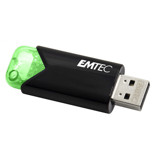 Черно-зеленый USB флеш-накопитель EMTEC Click Easy - 64 ГБ - USB Type-A - 3.2 Gen 1 (3.1 Gen 1) - без колпачка