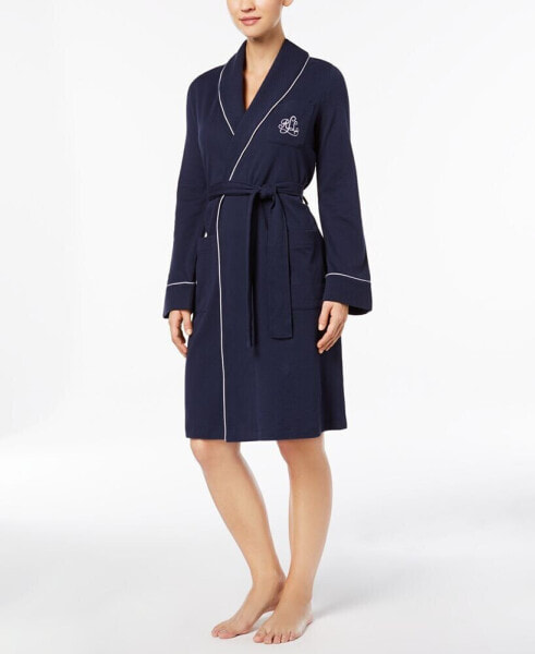 Quilted Shawl Collar Short Robe