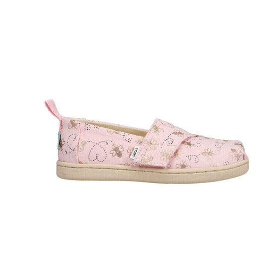Для девочек TOMS Alpargata Bee Mine Slip On розовые удобные туфли для малышей 10017782T