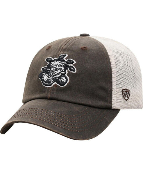 Men's Brown Wichita State Shockers Scat Mesh Trucker Snapback Hat