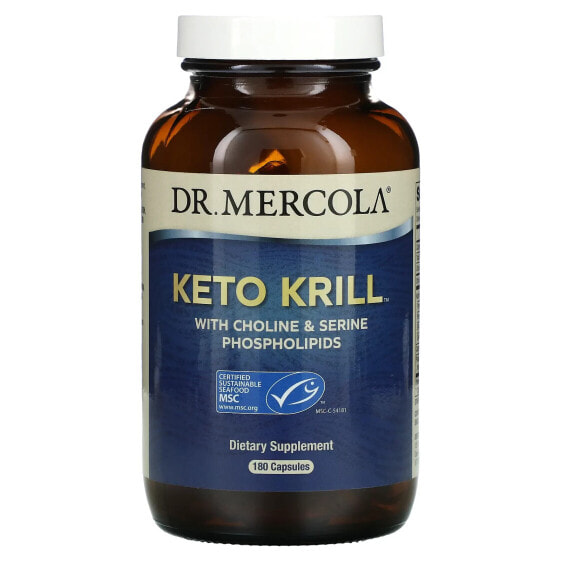 БАД рыбий жир Dr. Mercola Biothin, Keto Krill, 180 капсул